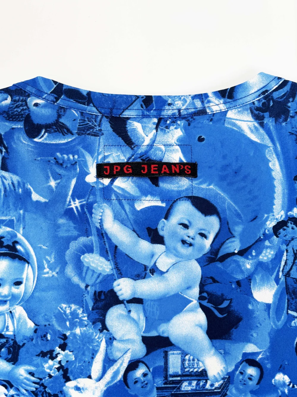 Jean Paul Gaultier 90s propaganda print top — JAMES VELORIA